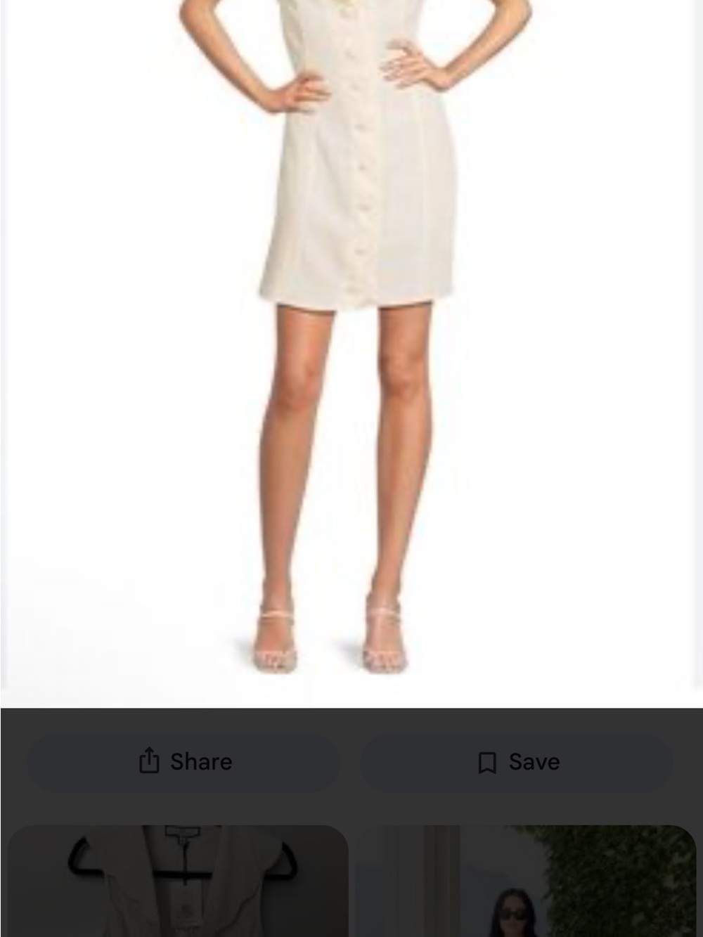 Rachel Parcell Scallop Collar Dress White Linen Blend Button Front Dress NWT S - Picture 2 of 16